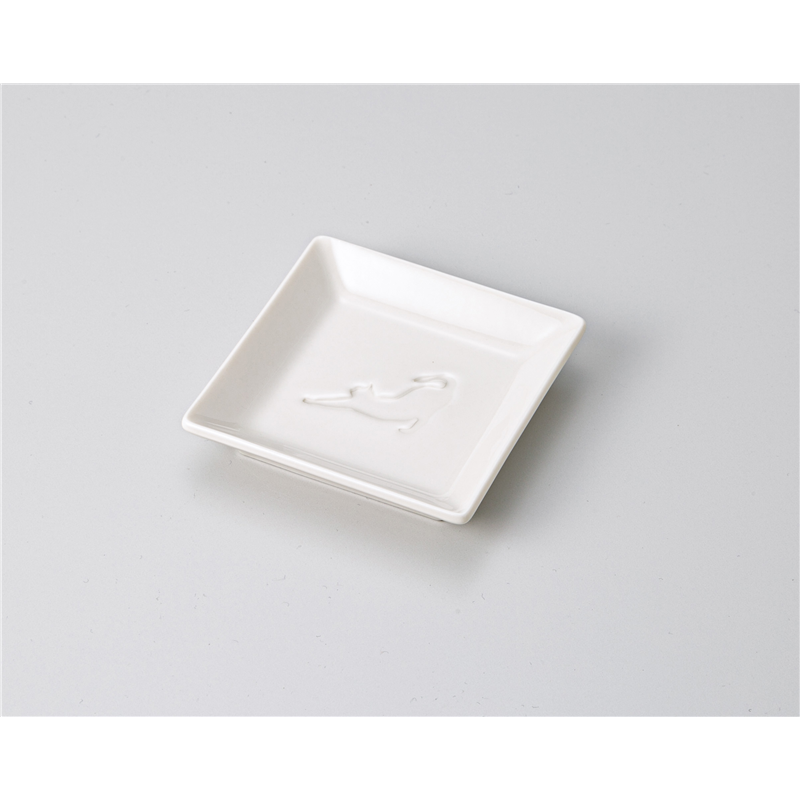 古林陶器 小皿 のびねこ角小皿 1218940326 1個（ご注文単位1個）【直送品】