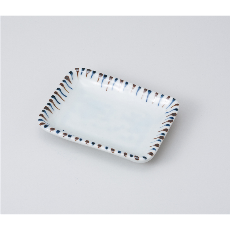 古林陶器 小皿 二色十草長角小皿 1019460379 1個（ご注文単位1個）【直送品】