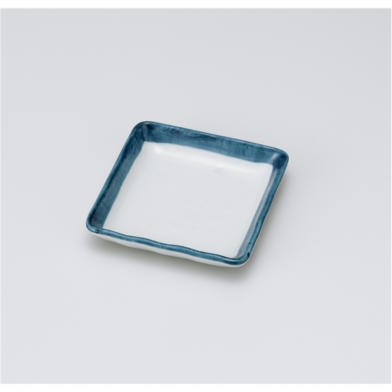 古林陶器 小皿 紺ライン角小皿 1317750374 1個（ご注文単位1個）【直送品】