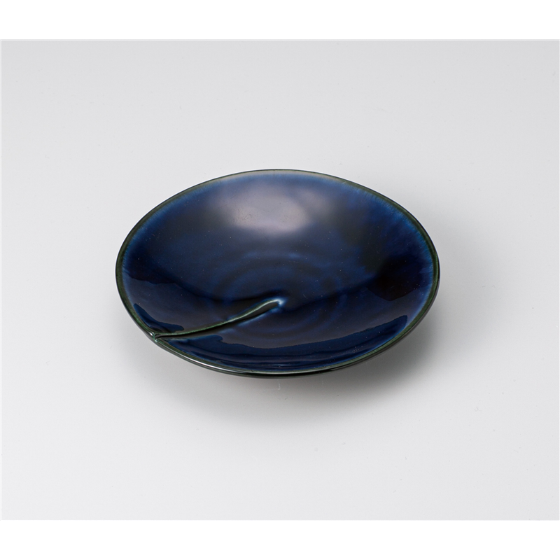 古林陶器 和皿(丸) ナス紺 ハス取皿 1219010552 1個（ご注文単位1個）【直送品】