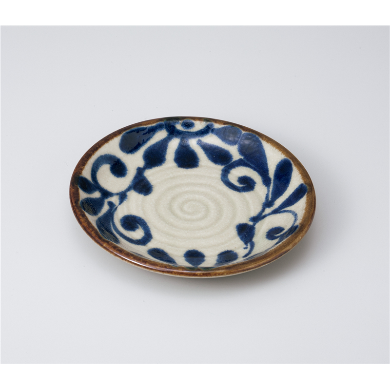 古林陶器 和皿(丸) 琉球ルリ唐草5.0皿 1019750408 1個（ご注文単位1個）【直送品】