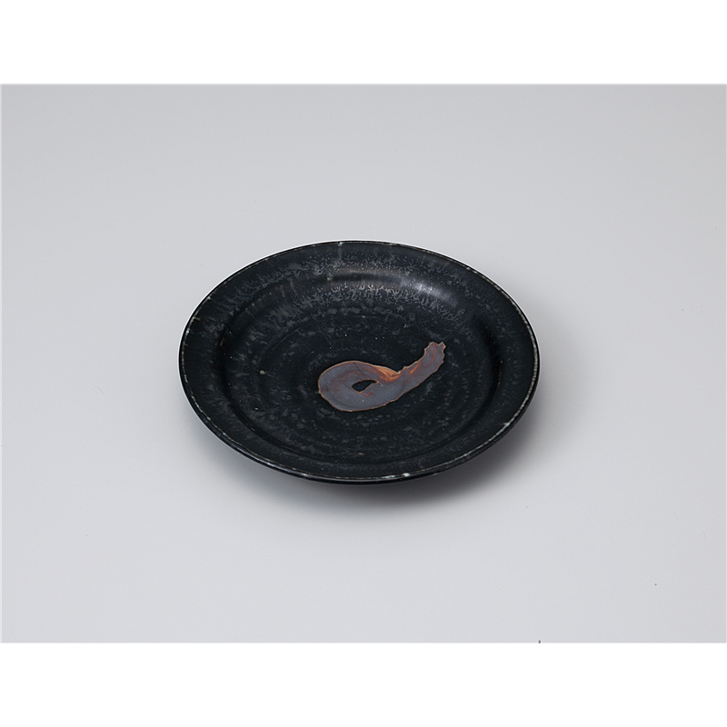 古林陶器 和皿(丸) いぶし天目 リム4.0皿 1119140460 1個（ご注文単位1個）【直送品】