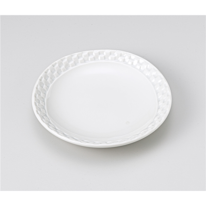 古林陶器 和皿(丸) 14.5cm市松皿 白 1219150525 1個（ご注文単位1個）【直送品】