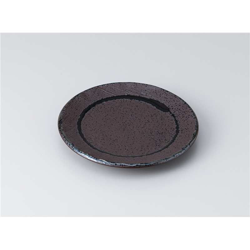 古林陶器 和皿(丸) 布目平型取皿 黒伊賀織部 1317950115 1個（ご注文単位1個）【直送品】