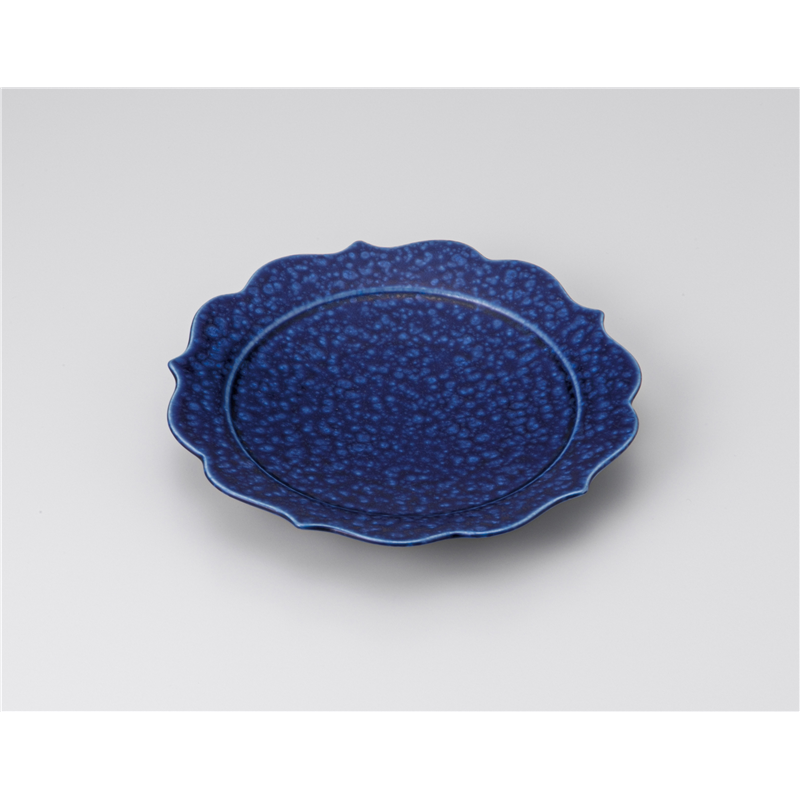 古林陶器 和皿(丸) Ryoka(稜花)群青18.5cm皿 1219210235 1個（ご注文単位1個）【直送品】