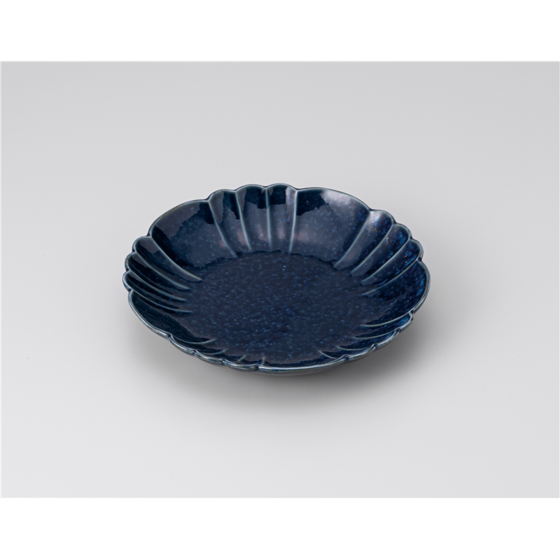 古林陶器 和皿(丸) 藍彩花渕皿 1219210447 1個（ご注文単位1個）【直送品】