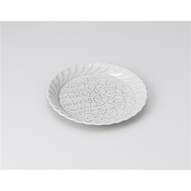 古林陶器 和皿(丸) 紫陽花 丸皿グレー 1219220578 1個（ご注文単位1個）【直送品】