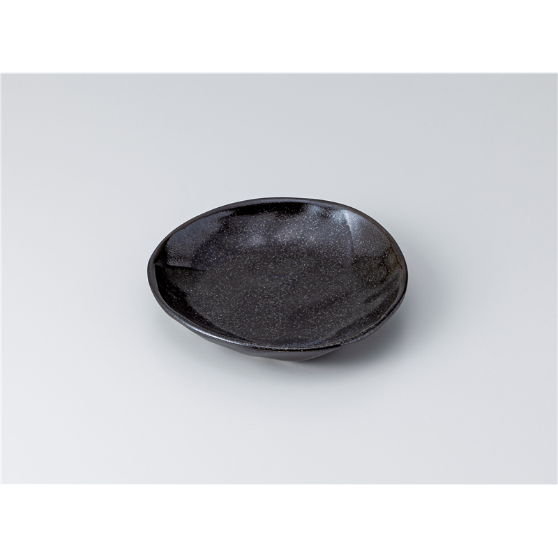 古林陶器 和皿(丸) 漆黒三角取皿 1318050515 1個（ご注文単位1個）【直送品】