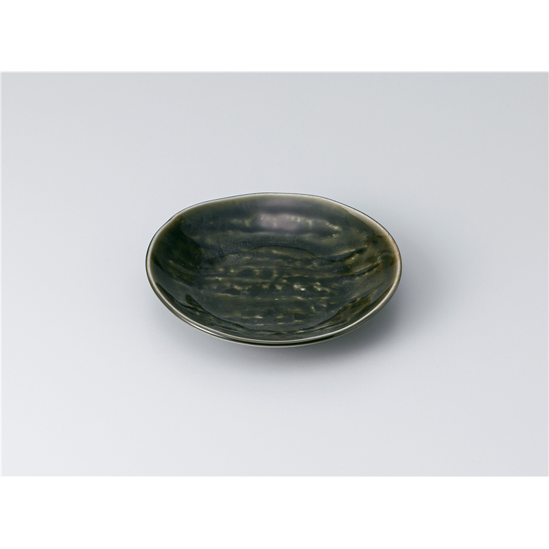古林陶器 和皿(丸) 織部ソギ楕円4.0皿 1318120235 1個（ご注文単位1個）【直送品】