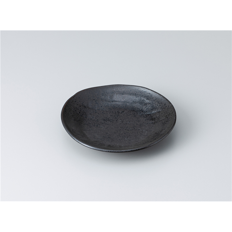 古林陶器 和皿(丸) 黒茶ソギ楕円4.0皿 1318120435 1個（ご注文単位1個）【直送品】