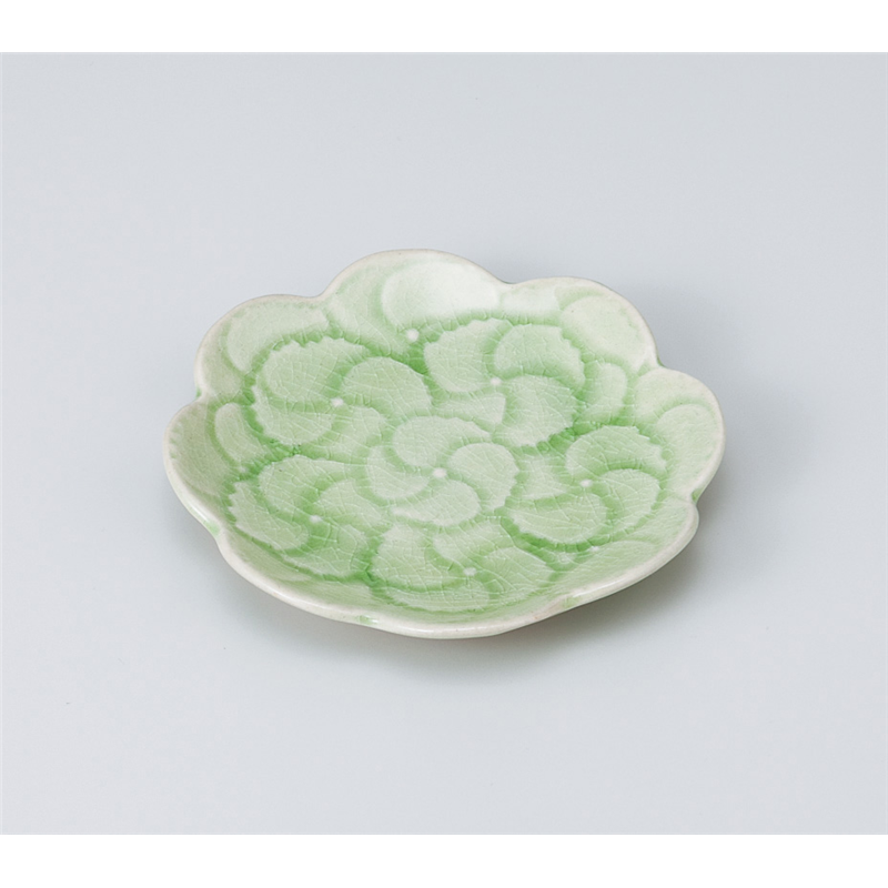 古林陶器 和皿(丸) あじさい銘々皿(ヒワ) 919650379 1個（ご注文単位1個）【直送品】