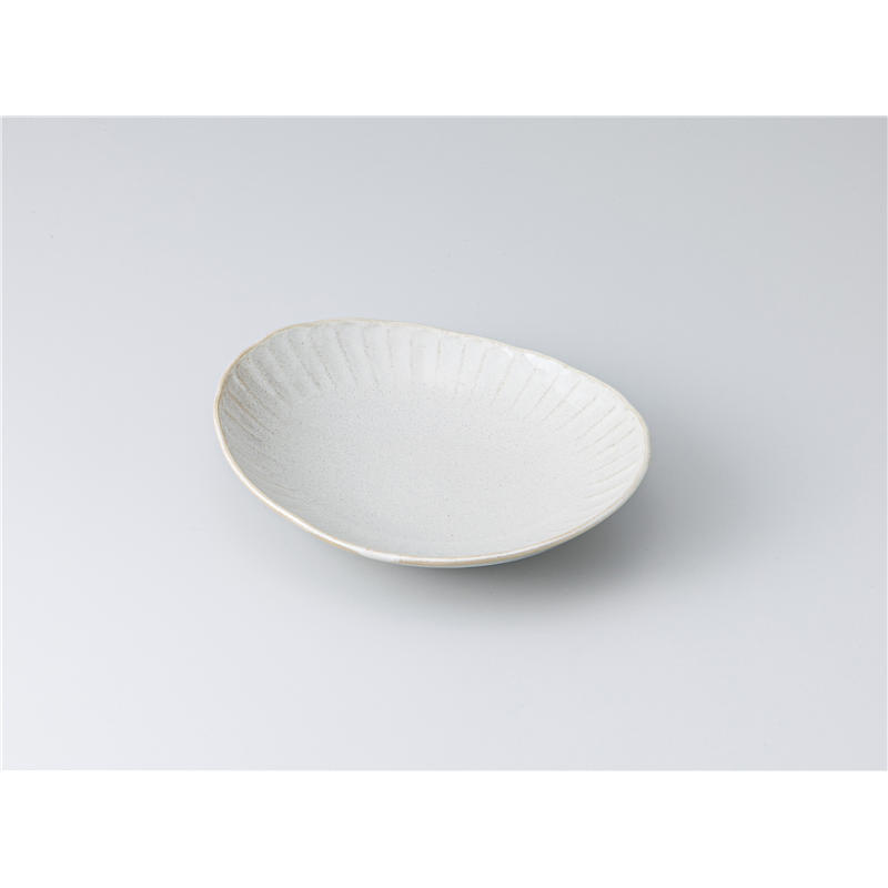 古林陶器 和皿(丸) 窯変粉引 楕円皿 大 1318210526 1個（ご注文単位1個）【直送品】