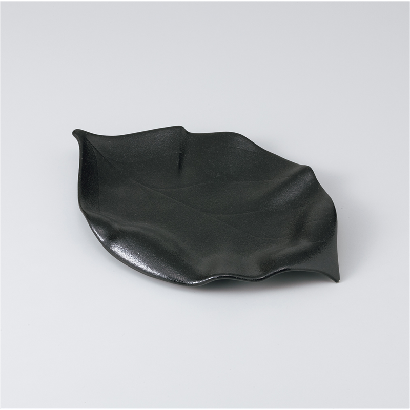 古林陶器 和皿(丸) 瀬戸黒若葉型焼物皿 1021010347 1個（ご注文単位1個）【直送品】