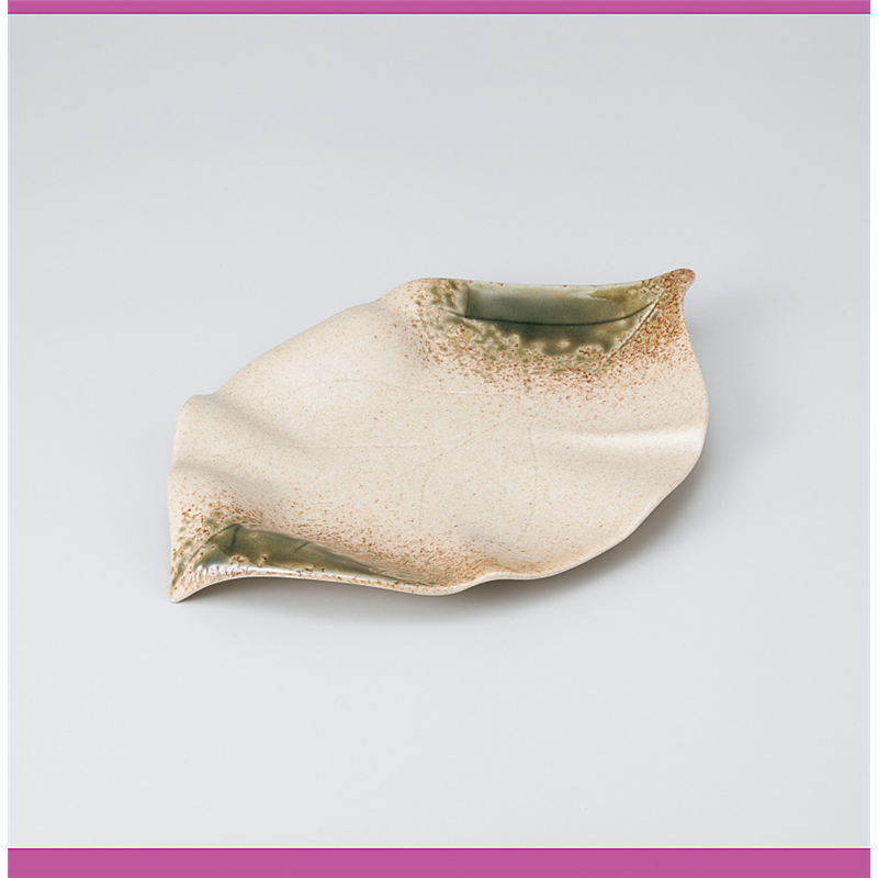 古林陶器 和皿(丸) 伊賀織部若葉型焼物皿 920950547 1個（ご注文単位1個）【直送品】