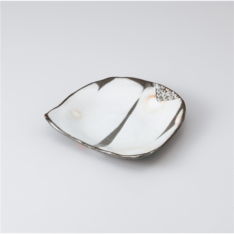 古林陶器 和皿(丸) 粉引印花変形和皿 1021020105 1個（ご注文単位1個）【直送品】