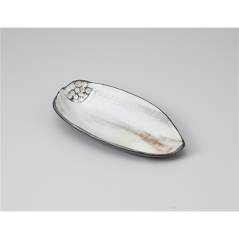 古林陶器 和皿(丸) 三島手葉皿 1120240425 1個（ご注文単位1個）【直送品】