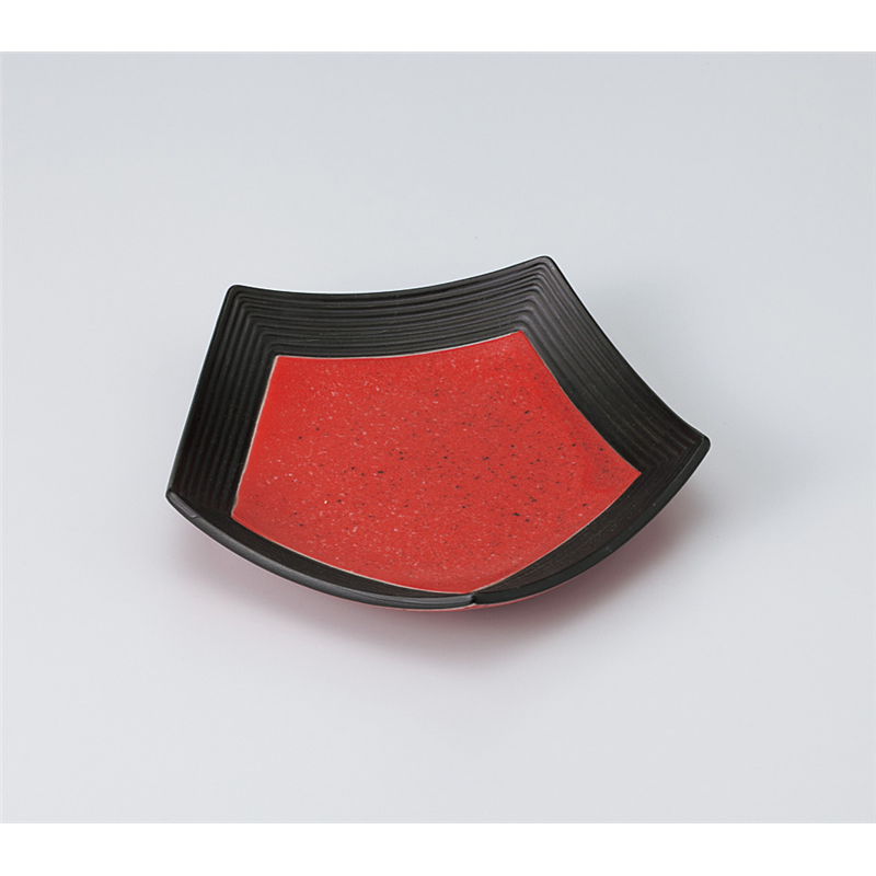 古林陶器 和皿(丸) 渕黒レッド五角皿 920710433 1個（ご注文単位1個）【直送品】