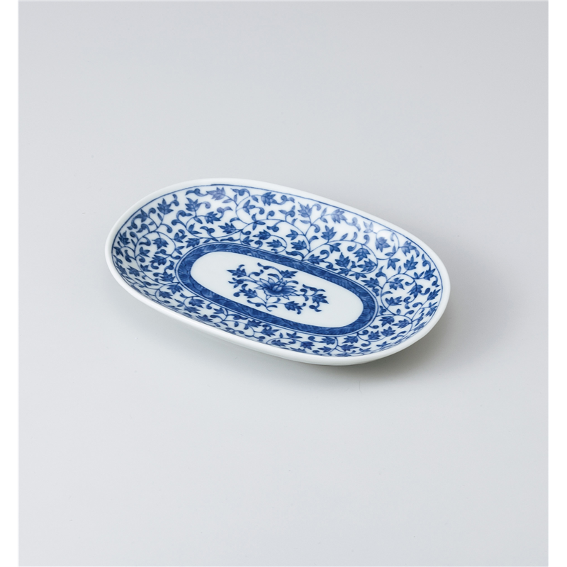 古林陶器 和皿(丸) 古伊万里唐草小判皿 1020830511 1個（ご注文単位1個）【直送品】