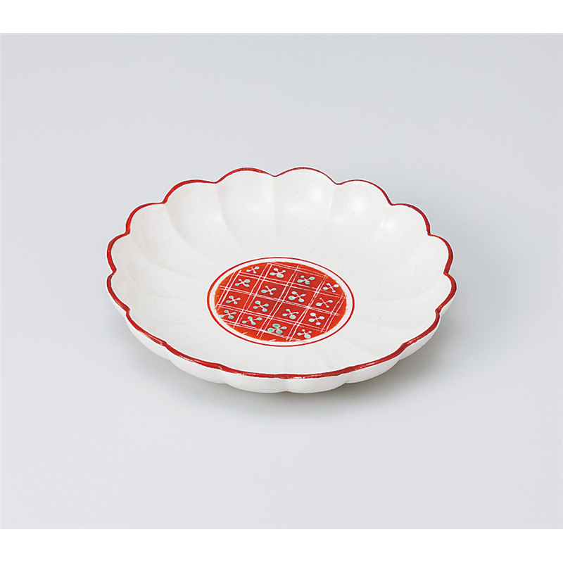 古林陶器 和皿(丸) 赤絵菊型5.0皿 919910574 1個（ご注文単位1個）【直送品】