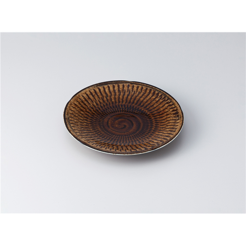 古林陶器 和皿(丸) 飛び鉋(アメ)5.0皿 1318450435 1個（ご注文単位1個）【直送品】