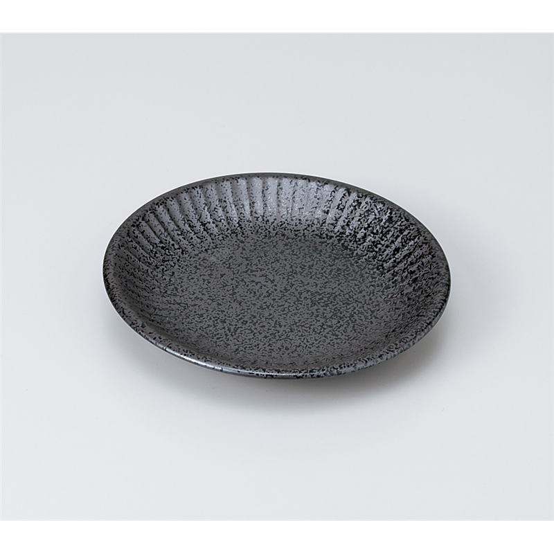 古林陶器 和皿(丸) ソギいぶし黒中皿 919830451 1個（ご注文単位1個）【直送品】