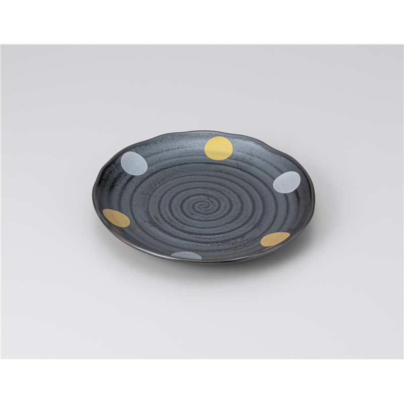 古林陶器 和皿(丸) 金銀丸紋鉄結晶 5.0皿 1219810231 1個（ご注文単位1個）【直送品】