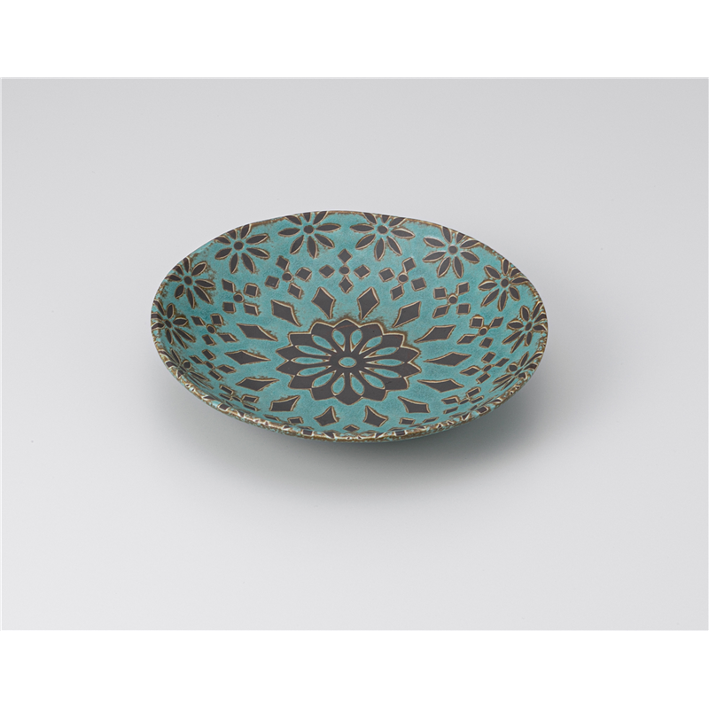 古林陶器 和皿(丸) ザフラ 緑青 5.0皿 1219820301 1個（ご注文単位1個）【直送品】