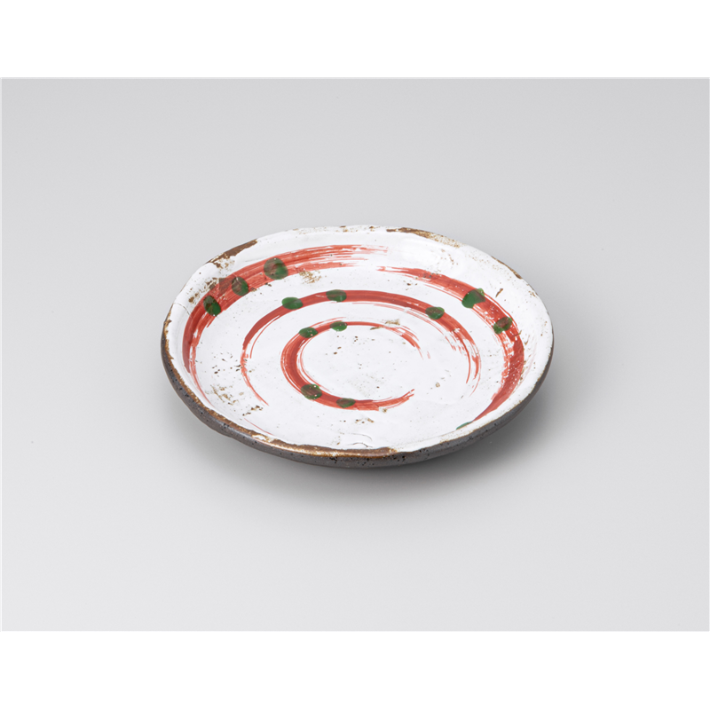 古林陶器 和皿(丸) 染付赤刷毛粉引南蛮16.5cm皿 1219920326 1個（ご注文単位1個）【直送品】