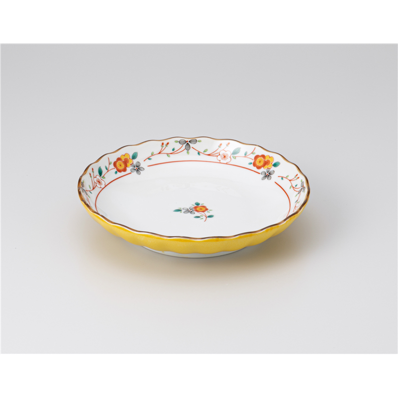 古林陶器 和皿(丸) 染錦小梅 菊型5.0皿 1219950415 1個（ご注文単位1個）【直送品】