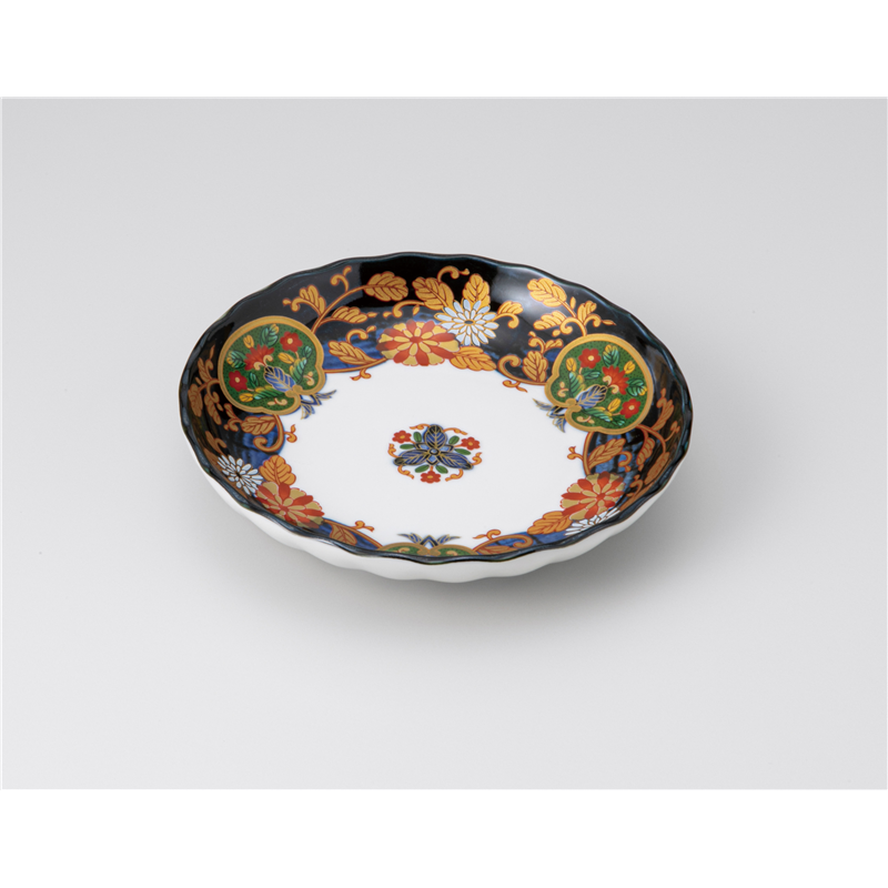 古林陶器 和皿(丸) 染錦万寿 菊型5.0皿 1219941015 1個（ご注文単位1個）【直送品】