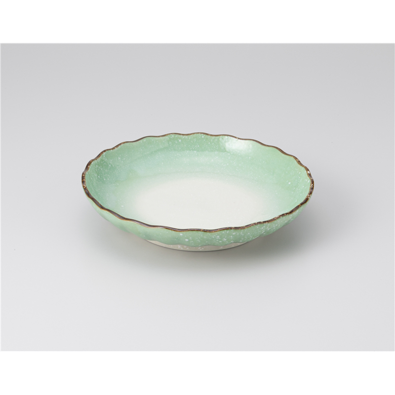 古林陶器 和皿(丸) 小雪緑菊型5.0皿 1220050974 1個（ご注文単位1個）【直送品】