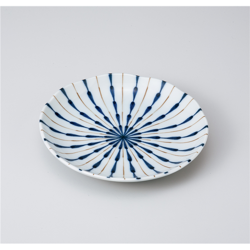 古林陶器 和皿(丸) しだれ十草青5.0皿 1020350452 1個（ご注文単位1個）【直送品】