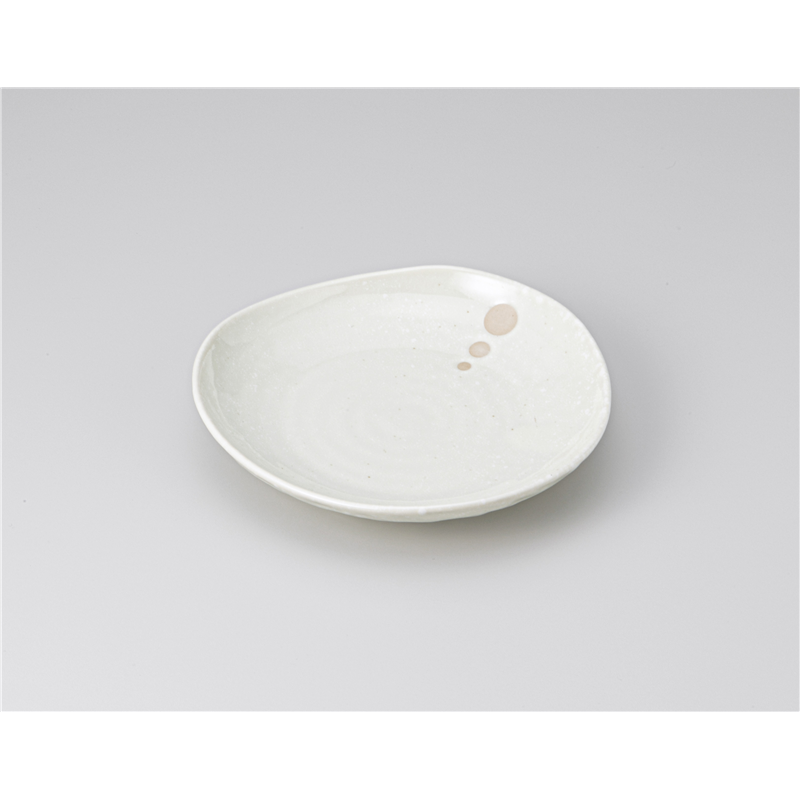 古林陶器 和皿(丸) 白ドット 三角 5.0皿 1220240140 1個（ご注文単位1個）【直送品】