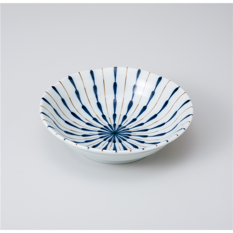 古林陶器 和皿(丸) しだれ十草青5.0浅鉢 1020550152 1個（ご注文単位1個）【直送品】