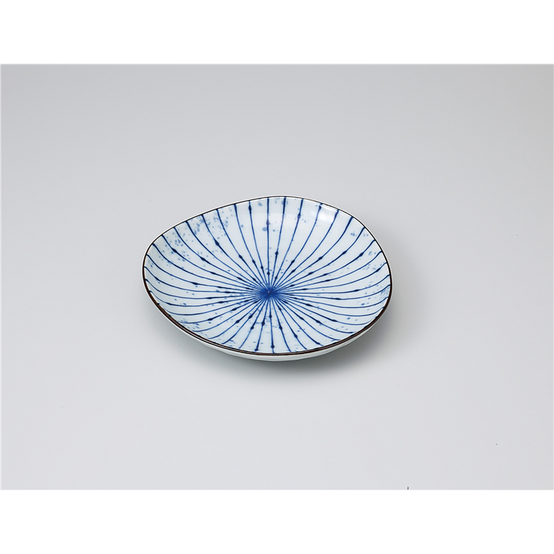 古林陶器 和皿(丸) 吹墨十草 三角5.0皿 1119830441 1個（ご注文単位1個）【直送品】