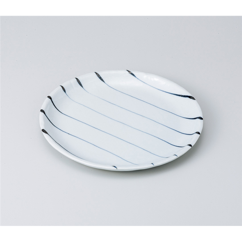 古林陶器 和皿(丸) ストライプ7.0皿 820220347 1個（ご注文単位1個）【直送品】