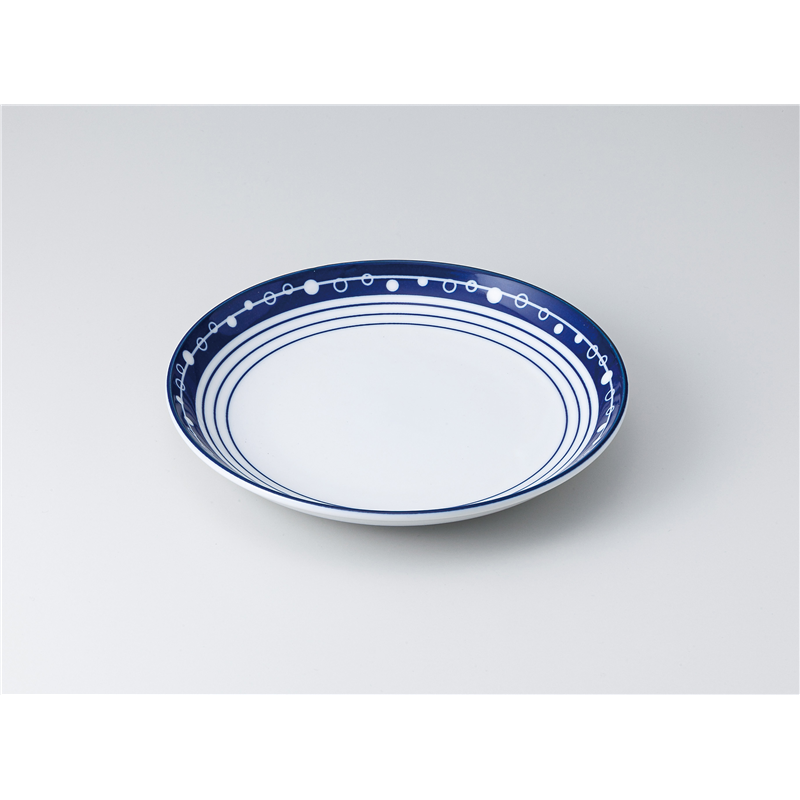 古林陶器 和皿(丸) 水玉ハチ巻 7.0皿 1319140201 1個（ご注文単位1個）【直送品】