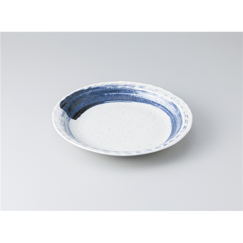 古林陶器 和皿(丸) 呉須刷毛ゆらぎ7.0皿 1319320135 1個（ご注文単位1個）【直送品】