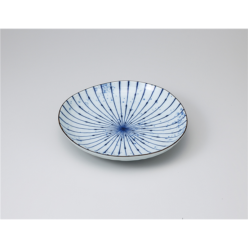 古林陶器 和皿(丸) 吹墨十草 三角8.0皿 1120630241 1個（ご注文単位1個）【直送品】