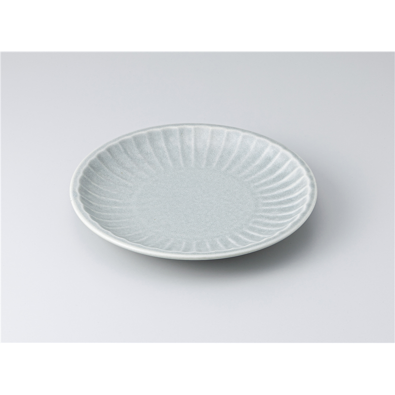 古林陶器 和皿(丸) エンボスマット グレー プレート 1319340141 1個（ご注文単位1個）【直送品】