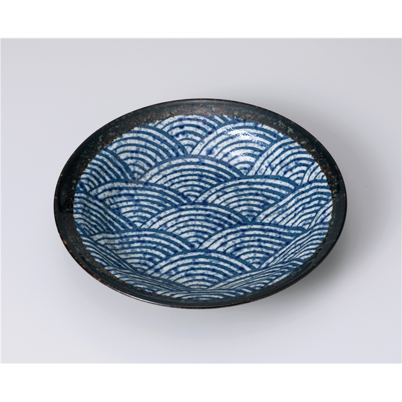 古林陶器 和皿(丸) 青海波 カレー皿 1021140254 1個（ご注文単位1個）【直送品】