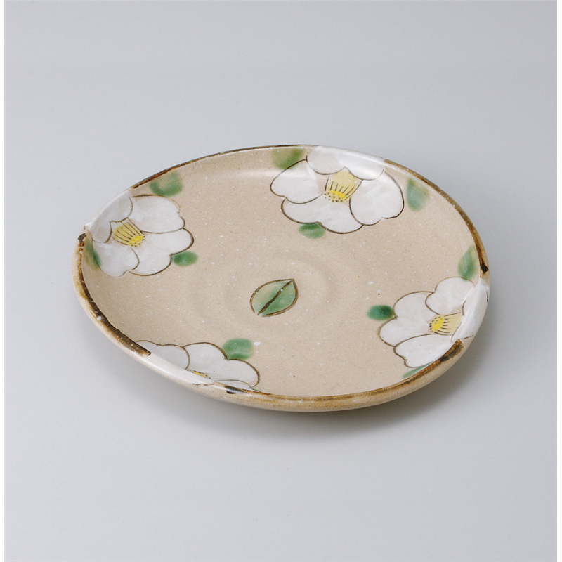 古林陶器 和皿(丸) 織部椿たわみ大皿 519630352 1個（ご注文単位1個）【直送品】