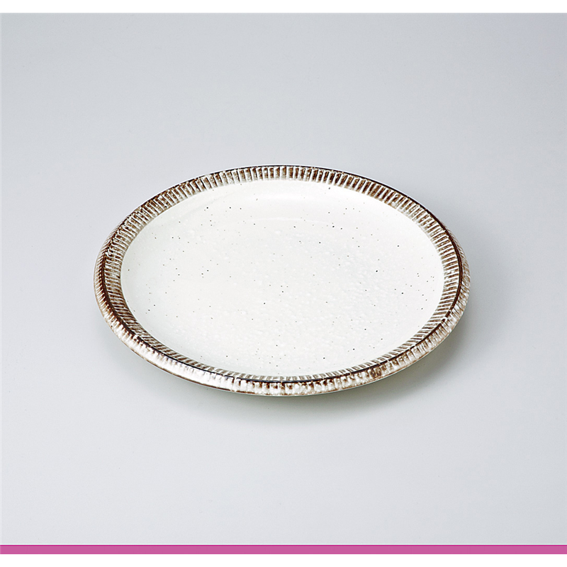 古林陶器 和皿(丸) 渕錆粉引大皿 719840235 1個（ご注文単位1個）【直送品】