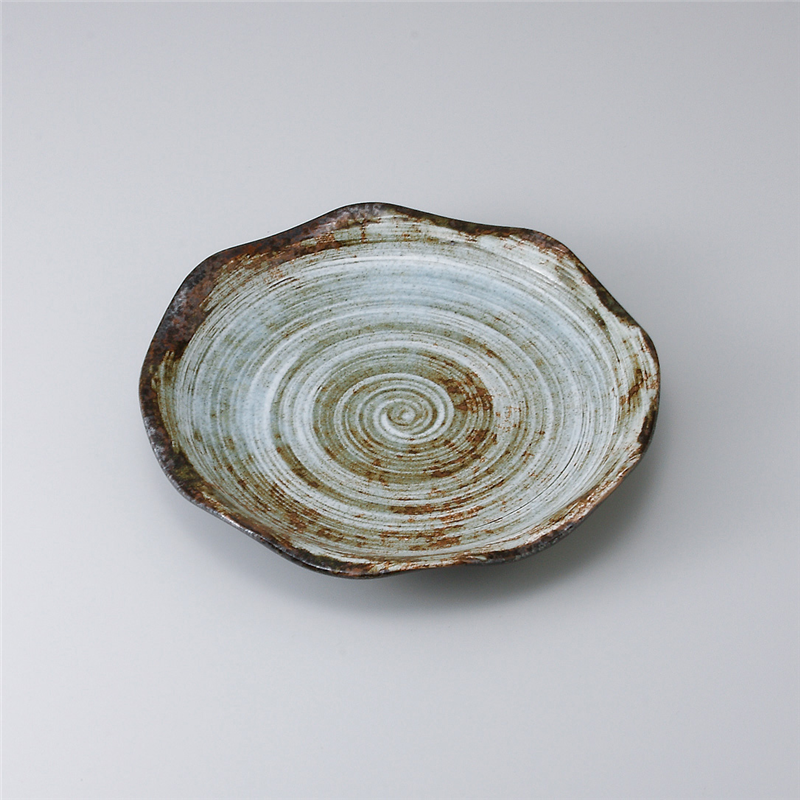 古林陶器 和皿(丸) 白刷毛均窯花型80皿 521430216 1個（ご注文単位1個）【直送品】