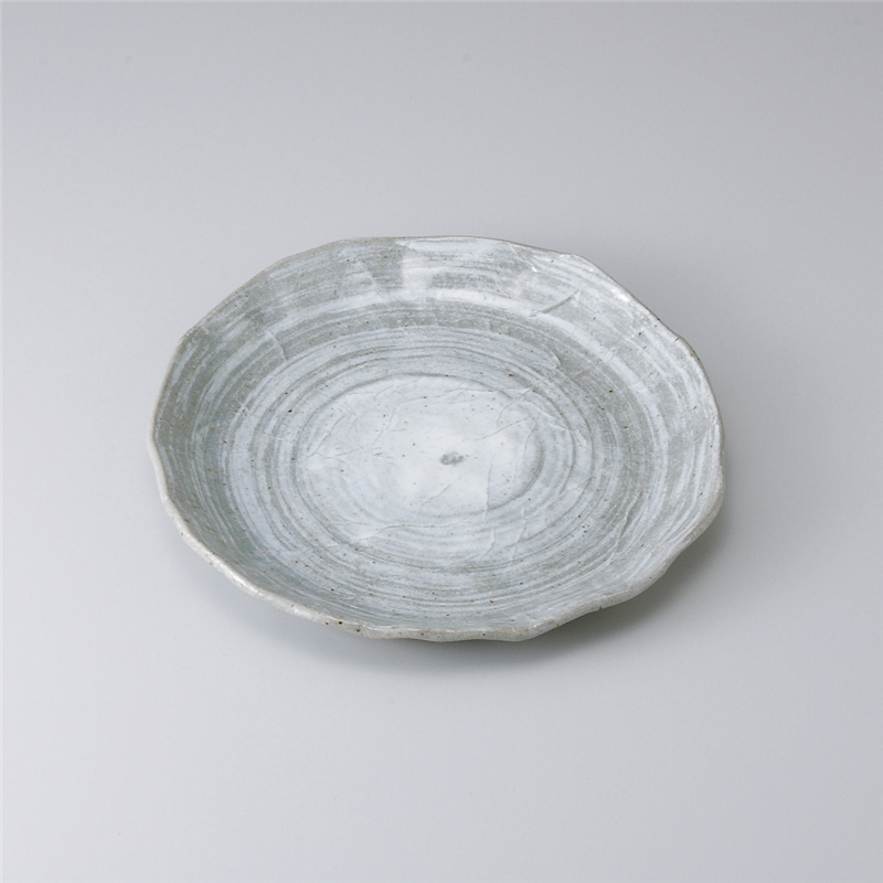 古林陶器 和皿(丸) 青磁刷毛目手折り丸大皿 521540157 1個（ご注文単位1個）【直送品】