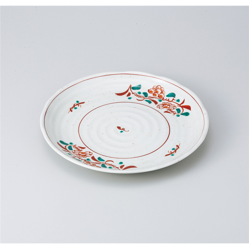 古林陶器 和皿(丸) 粉引花万暦8.0皿 820920447 1個（ご注文単位1個）【直送品】