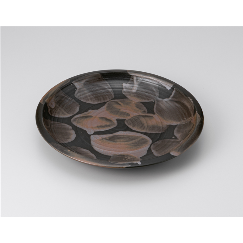 古林陶器 和皿(丸) いぶし 25cm皿 1220830363 1個（ご注文単位1個）【直送品】