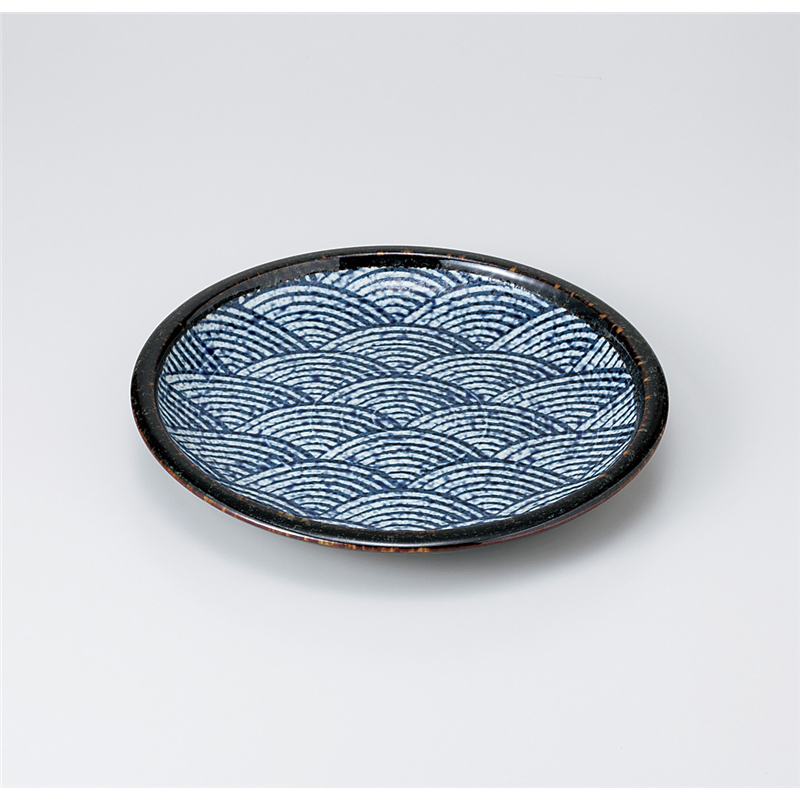 古林陶器 和皿(丸) 青海波括り手8.0皿 921440454 1個（ご注文単位1個）【直送品】