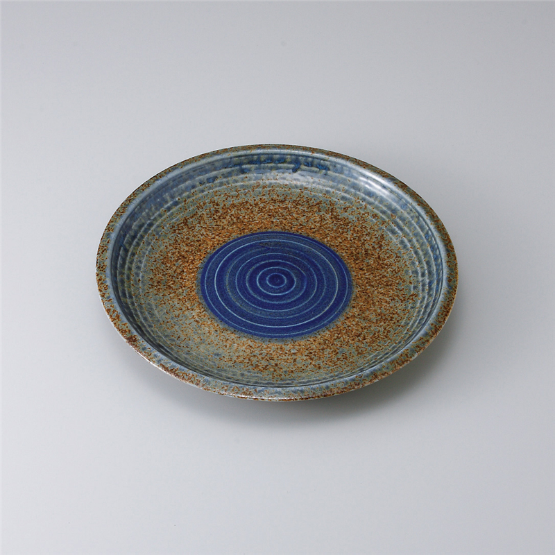 古林陶器 和皿(丸) 藍流し8.0皿 521640124 1個（ご注文単位1個）【直送品】