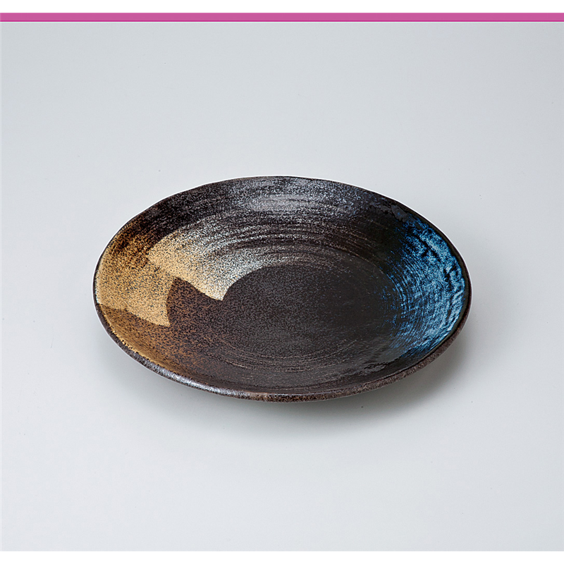 古林陶器 和皿(丸) 刷毛巻手ひねり8.0皿 719830424 1個（ご注文単位1個）【直送品】